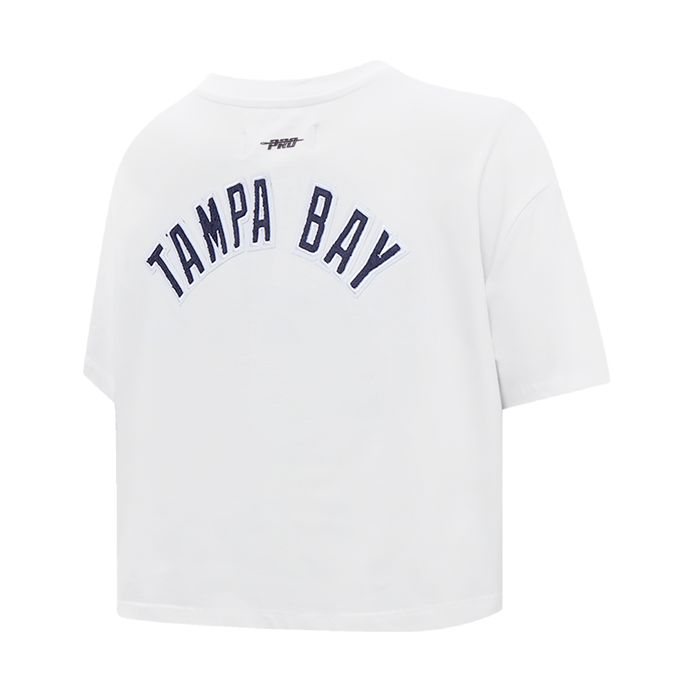 MLB TAMPA BAY RAYS CLASSIC WOMEN'S BOXY TOP (WHITE)