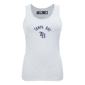 CAMISETA DEPORTIVA CLÁSICA PARA MUJER MLB TAMPA BAY RAYS DE CORTE HOLGADO Y ESPALDA DE ATLETA (GRIS MELANGE)