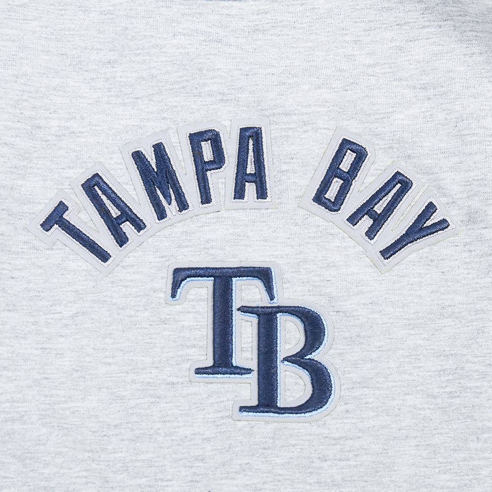 CAMISETA DEPORTIVA CLÁSICA PARA MUJER MLB TAMPA BAY RAYS DE CORTE HOLGADO Y ESPALDA DE ATLETA (GRIS MELANGE)