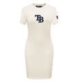 VESTIDO AJUSTADO TRIPLE TONAL PARA MUJER MLB TAMPA BAY RAYS (BLANCO HUESO)
