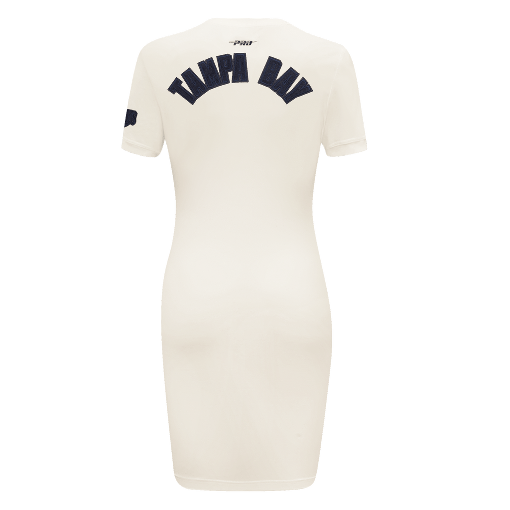 VESTIDO AJUSTADO TRIPLE TONAL PARA MUJER MLB TAMPA BAY RAYS (BLANCO HUESO)