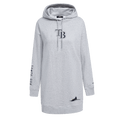 MLB TAMPA BAY RAYS CLASSIC WOMEN'S FLEECE HOODIE DRESS (HEATHER GREY)