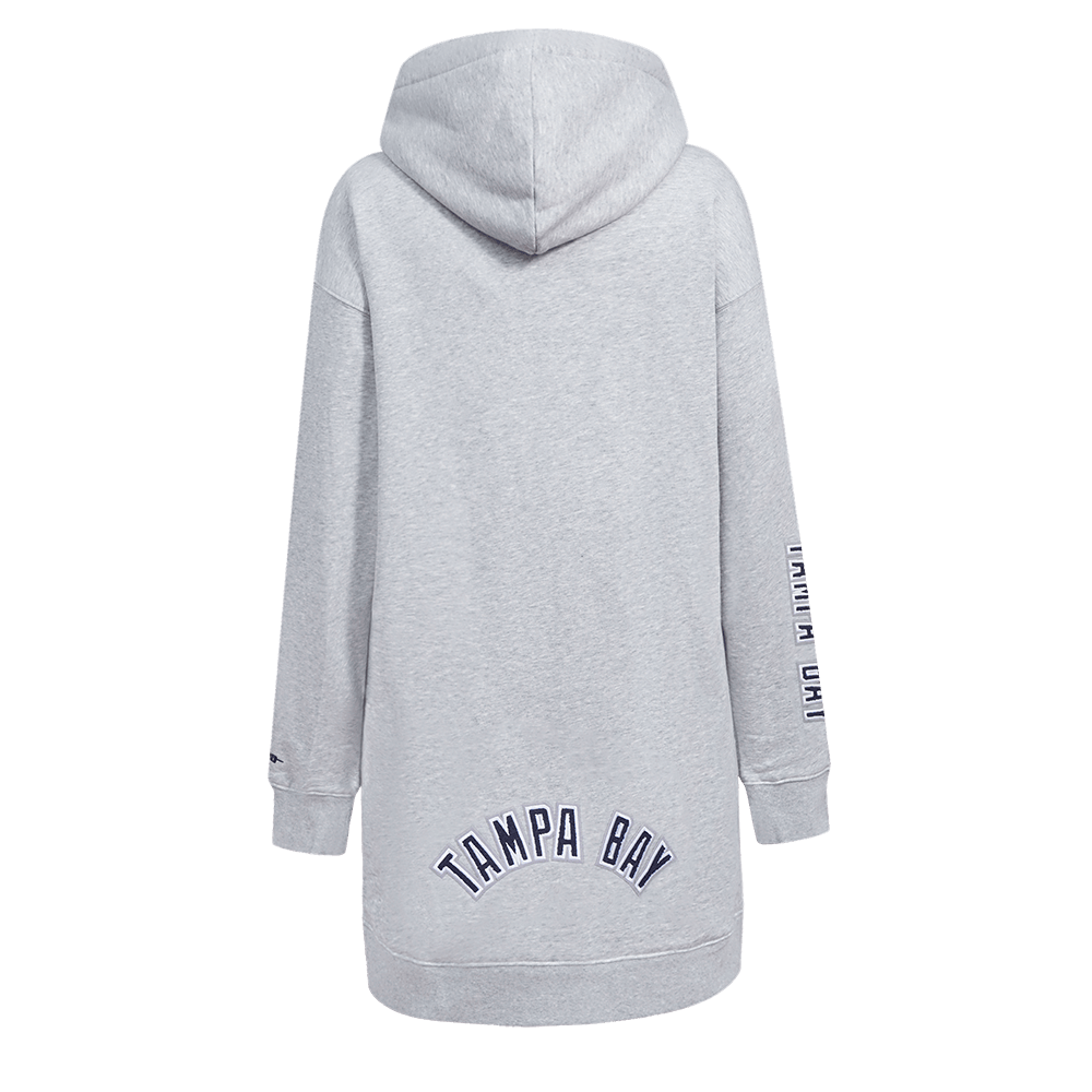 MLB TAMPA BAY RAYS CLASSIC WOMEN'S FLEECE HOODIE DRESS (HEATHER GREY)