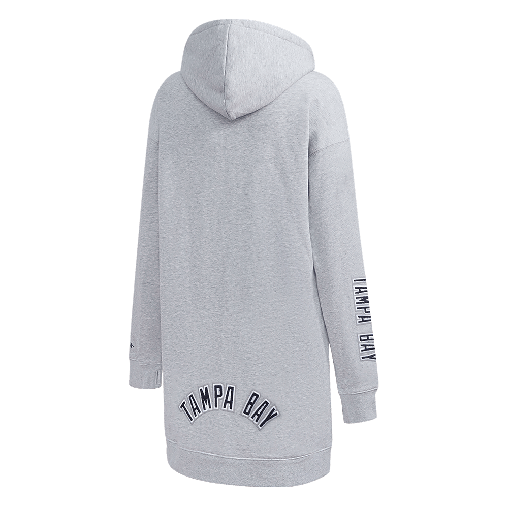 MLB TAMPA BAY RAYS CLASSIC WOMEN'S FLEECE HOODIE DRESS (HEATHER GREY)