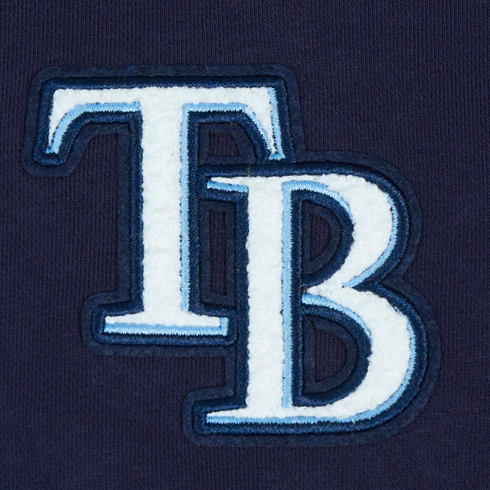 VESTIDO SUDADERA CON CAPUCHA DE POLAR CLÁSICO PARA MUJER MLB TAMPA BAY RAYS (AZUL MARINO NOCHE)