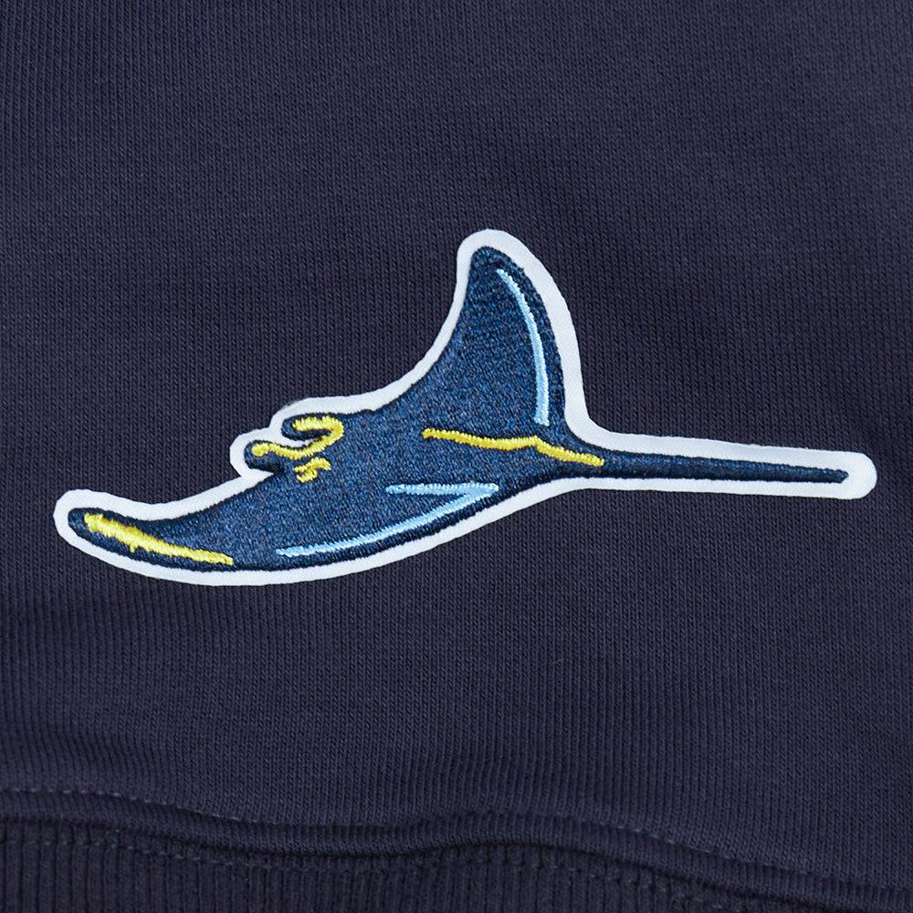 VESTIDO SUDADERA CON CAPUCHA DE POLAR CLÁSICO PARA MUJER MLB TAMPA BAY RAYS (AZUL MARINO NOCHE)