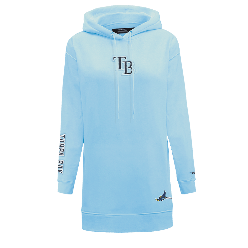 MLB TAMPA BAY RAYS CLASSIC WOMEN'S FLEECE HOODIE DRESS (UNIVERSITY BLUE)
