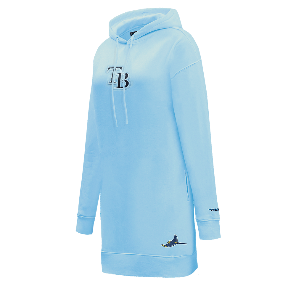 MLB TAMPA BAY RAYS CLASSIC WOMEN'S FLEECE HOODIE DRESS (UNIVERSITY BLUE)