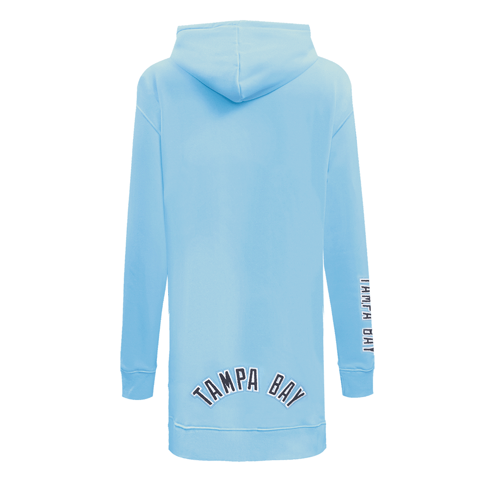 MLB TAMPA BAY RAYS CLASSIC WOMEN'S FLEECE HOODIE DRESS (UNIVERSITY BLUE)