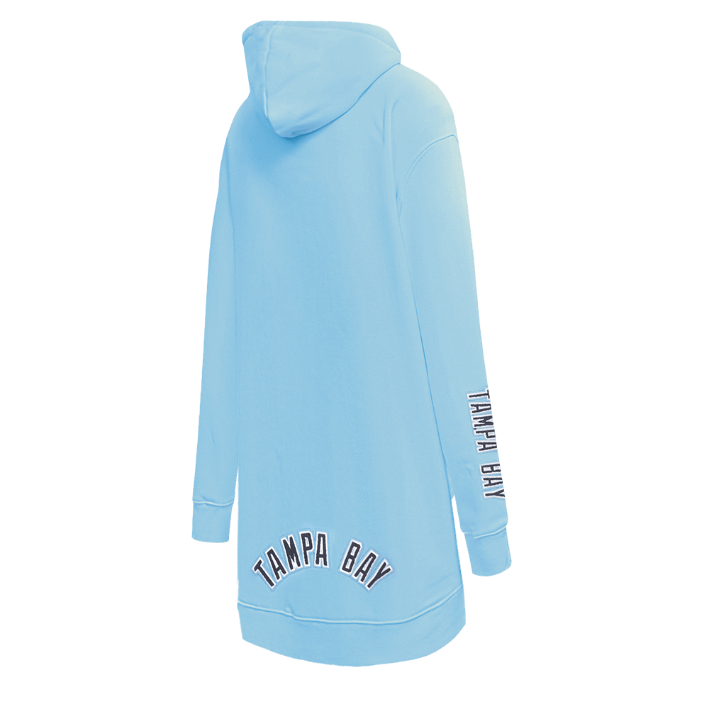 MLB TAMPA BAY RAYS CLASSIC WOMEN'S FLEECE HOODIE DRESS (UNIVERSITY BLUE)
