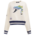 MLB TAMPA BAY RAYS RETRO CLASSIC WOMEN'S RIB CREWNECK (EGGSHELL/ MIDNIGHT NAVY)