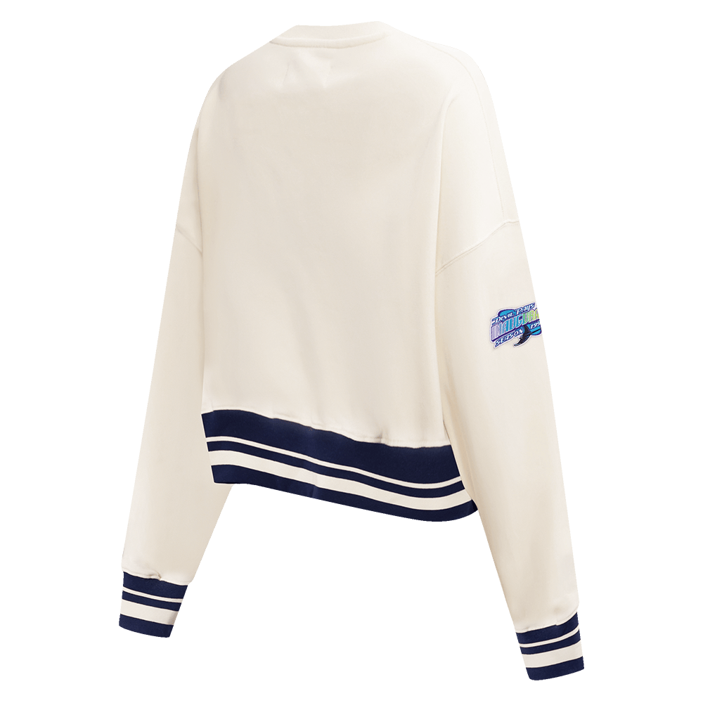 MLB TAMPA BAY RAYS RETRO CLASSIC WOMEN'S RIB CREWNECK (EGGSHELL/ MIDNIGHT NAVY)