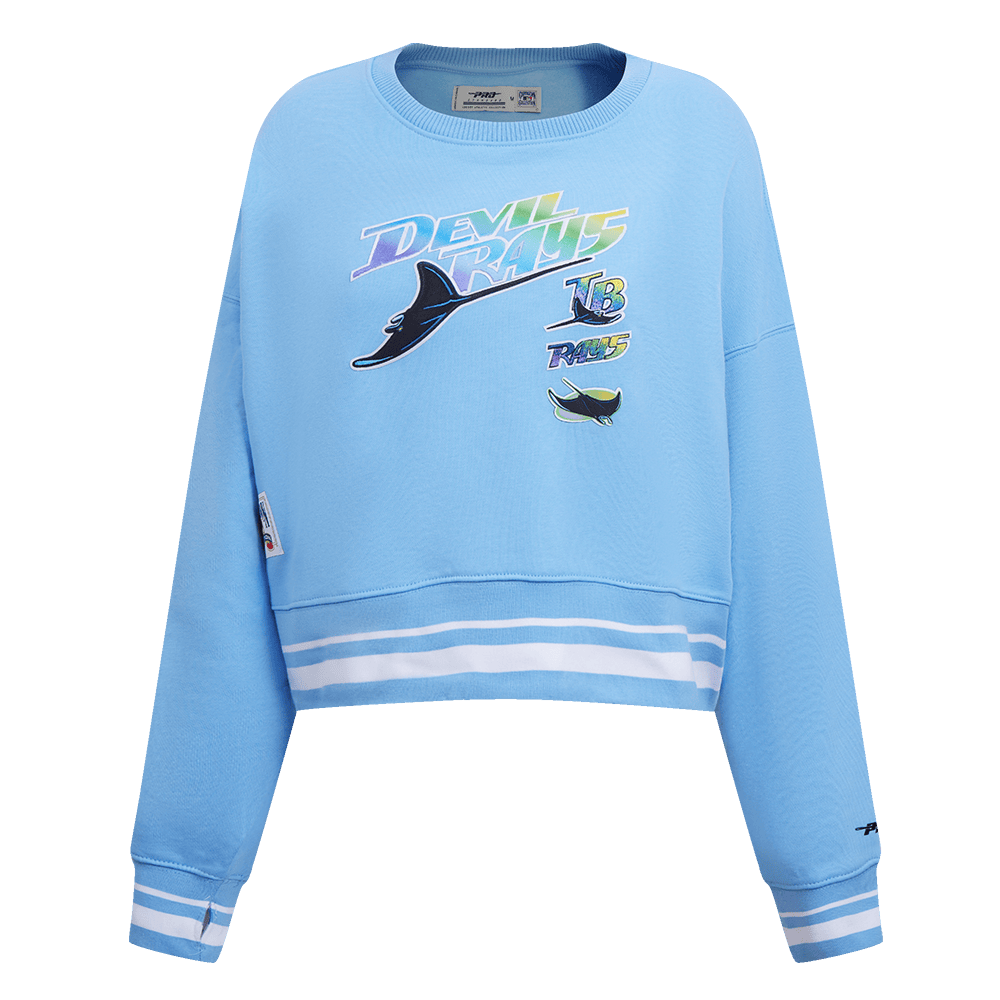 MLB TAMPA BAY RAYS RETRO CLASSIC WOMEN'S RIB CREWNECK (UNIVERSITY BLUE)