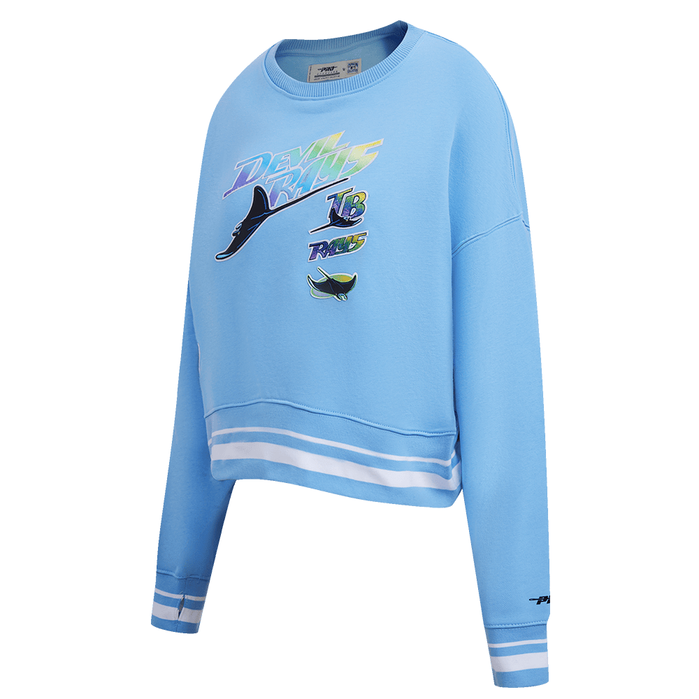 MLB TAMPA BAY RAYS RETRO CLASSIC WOMEN'S RIB CREWNECK (UNIVERSITY BLUE)