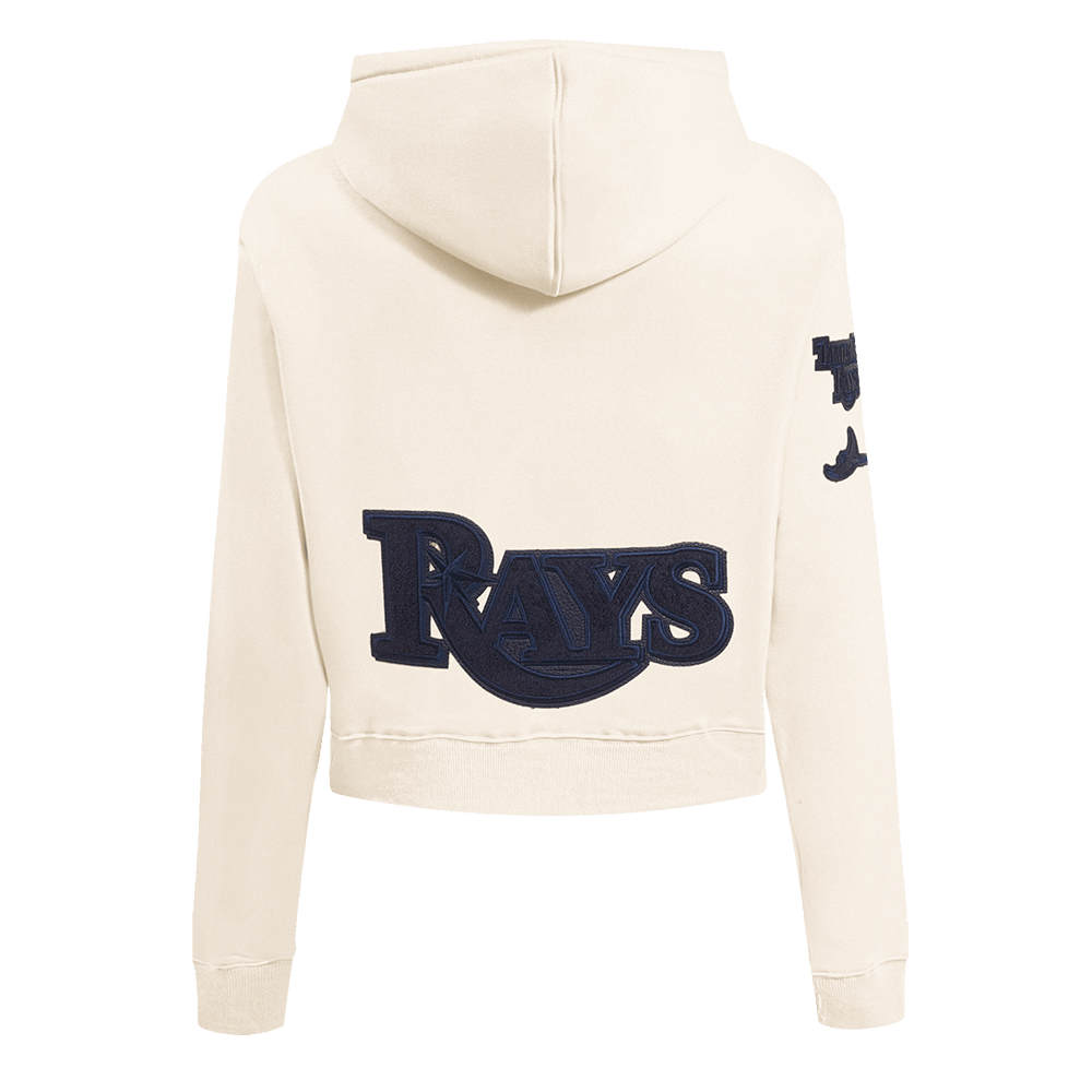 MLB TAMPA BAY RAYS TRIPLE TONAL WOMEN'S DOUBLE KNIT FULL ZIP HOODIE (EGGSHELL)
