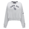 MLB TAMPA BAY RAYS CLASSIC WOMEN'S FLEECE CREWNECK (HEATHER GREY)