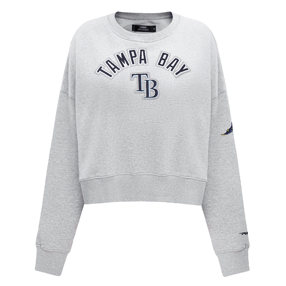 MLB TAMPA BAY RAYS CLASSIC WOMEN'S FLEECE CREWNECK (HEATHER GREY)
