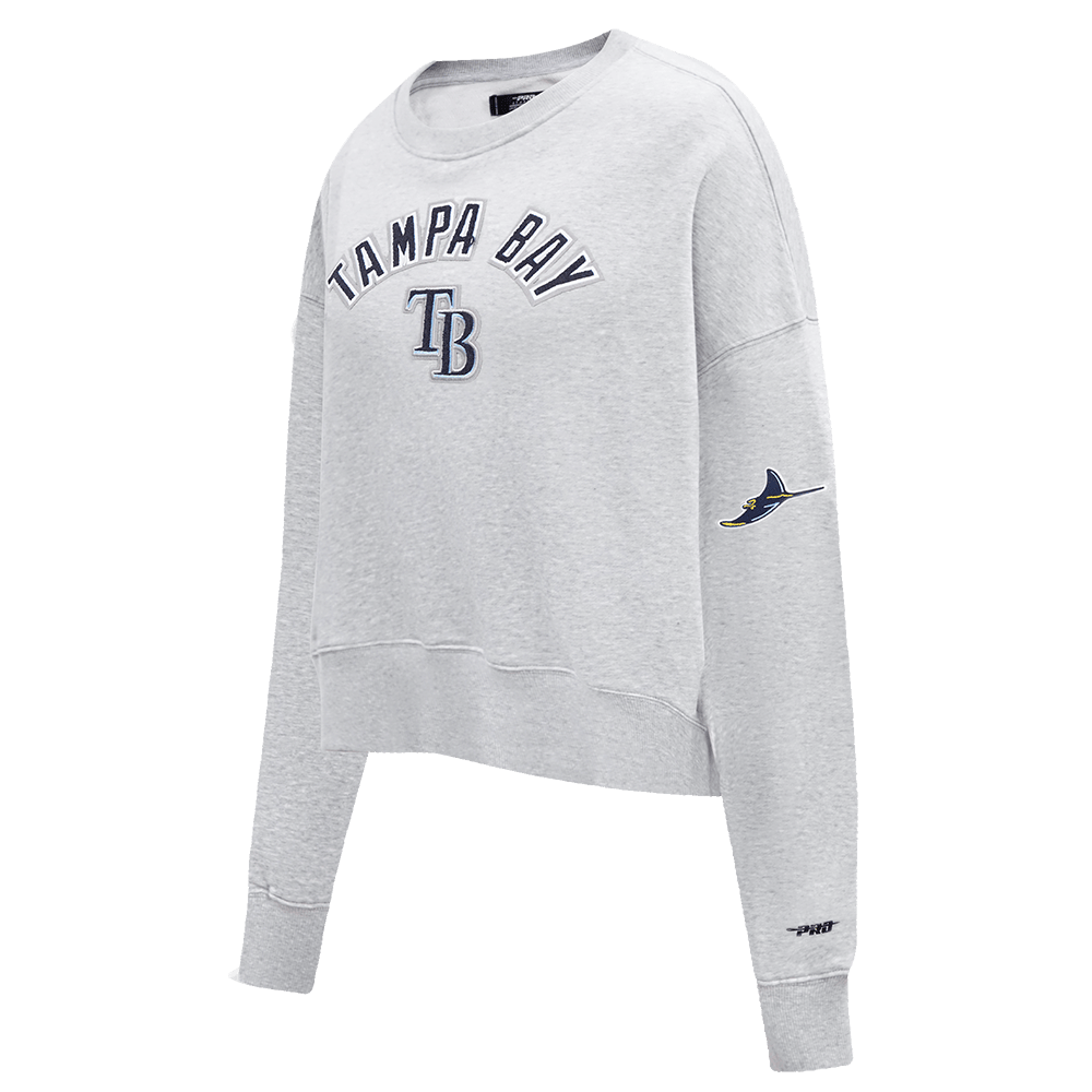 MLB TAMPA BAY RAYS CLASSIC WOMEN'S FLEECE CREWNECK (HEATHER GREY)