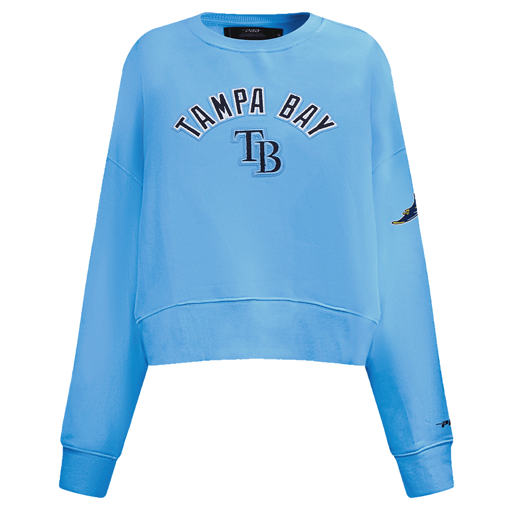MLB TAMPA BAY RAYS CLASSIC WOMEN'S FLEECE CREWNECK (UNIVERSITY BLUE)