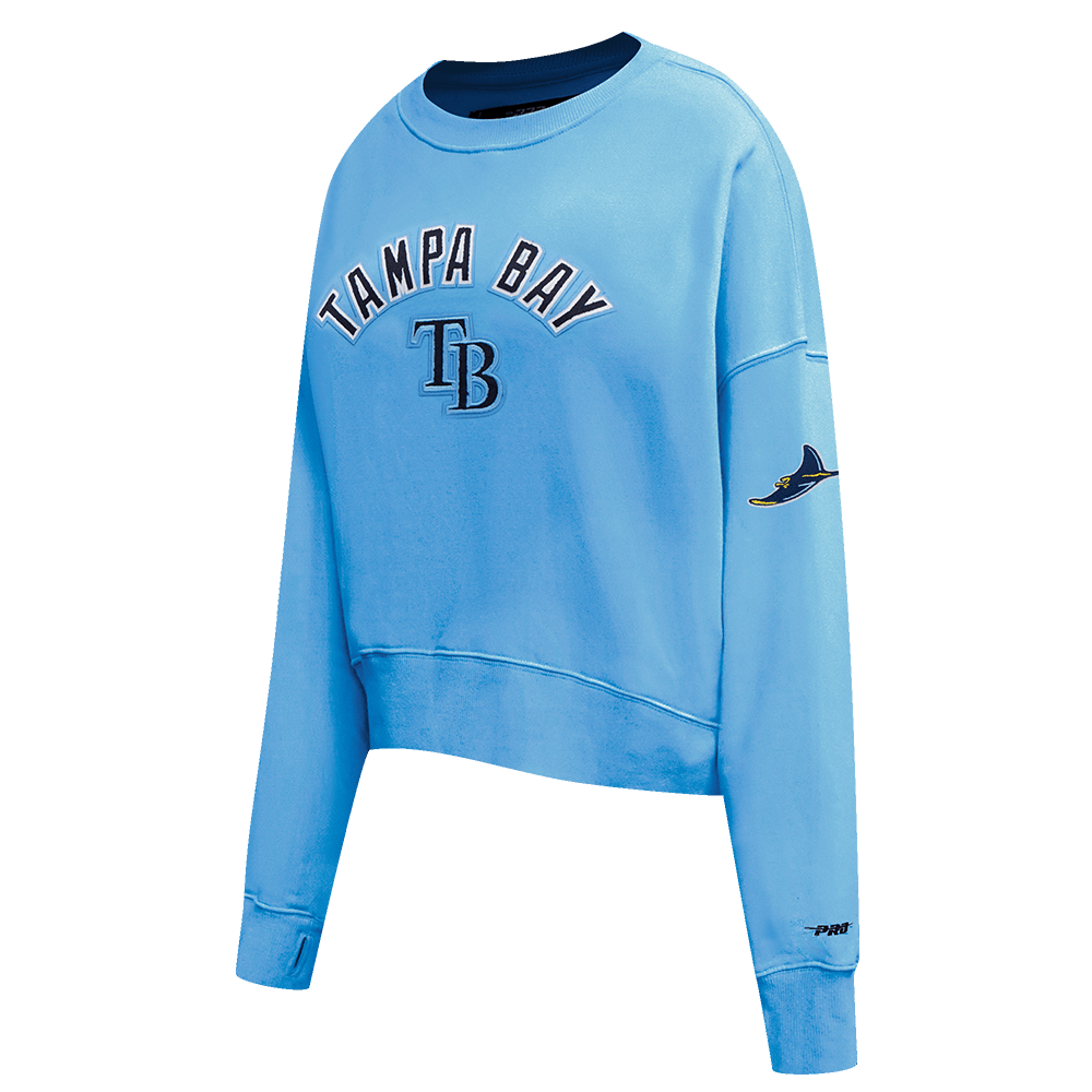 MLB TAMPA BAY RAYS CLASSIC WOMEN'S FLEECE CREWNECK (UNIVERSITY BLUE)