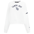 MLB TAMPA BAY RAYS CLASSIC WOMEN'S FLEECE CREWNECK (WHITE)