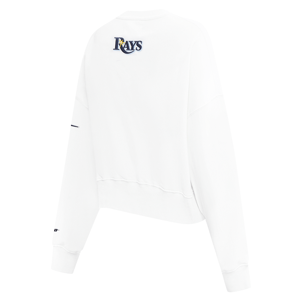 MLB TAMPA BAY RAYS CLASSIC WOMEN'S FLEECE CREWNECK (WHITE)