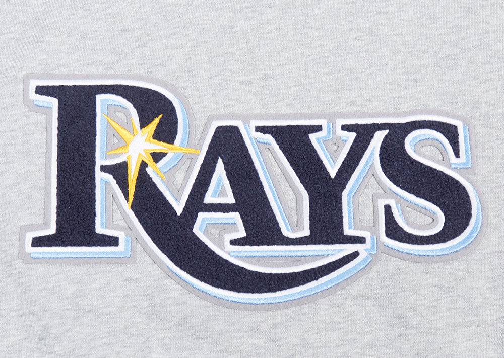 MLB TAMPA BAY RAYS CLASSIC WOMEN'S FLEECE CROPPED PULLOVER HOODIE (HEATHER GREY)