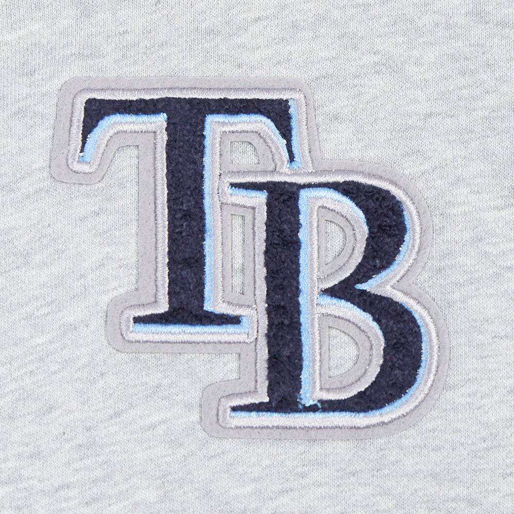 MLB TAMPA BAY RAYS CLASSIC WOMEN'S FLEECE CROPPED PULLOVER HOODIE (HEATHER GREY)