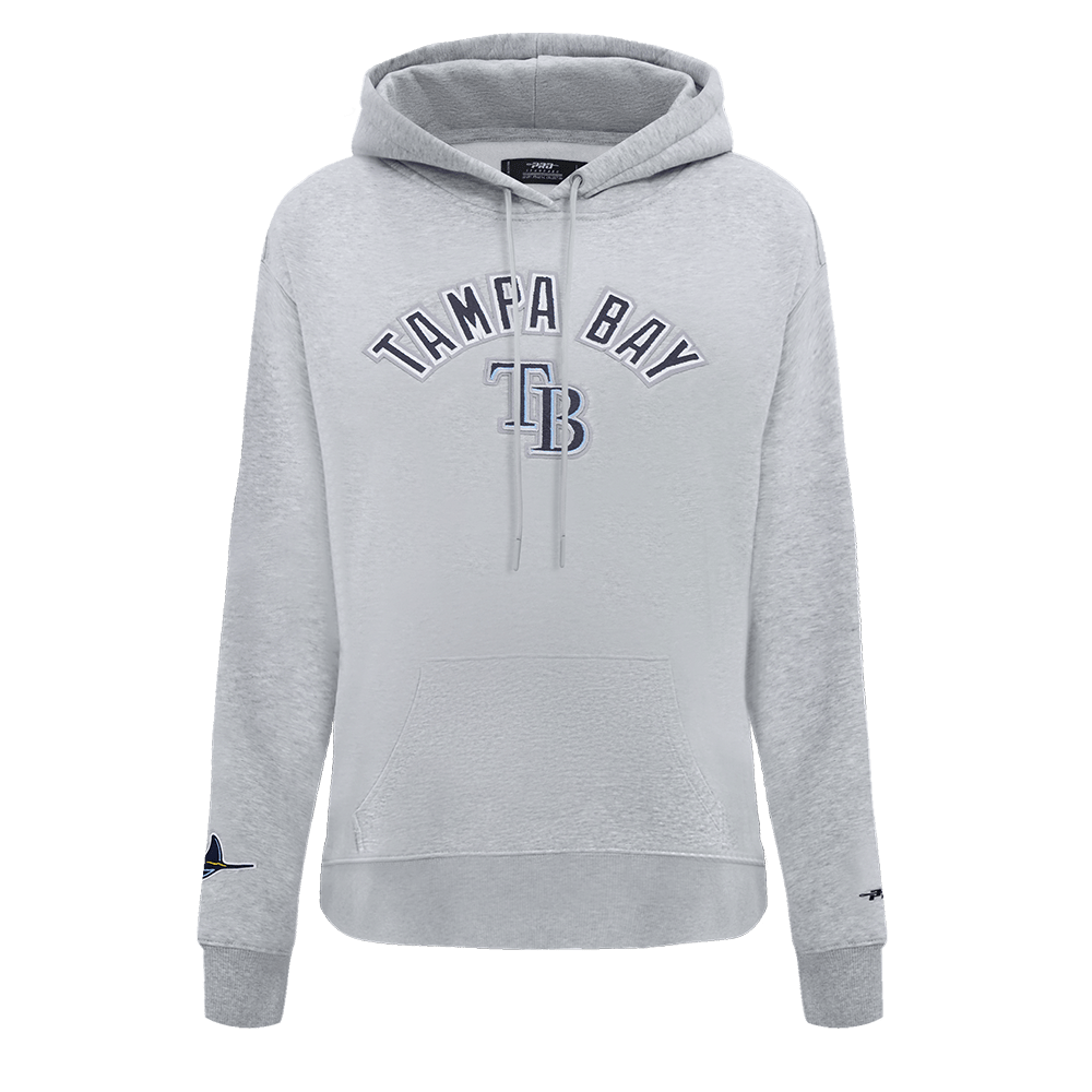 MLB TAMPA BAY RAYS CLASSIC WOMEN'S FLEECE PULLOVER HOODIE (HEATHER GREY)