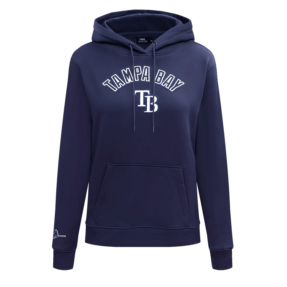 MLB TAMPA BAY RAYS CLASSIC WOMEN'S FLEECE PULLOVER HOODIE (MIDNIGHT NAVY)