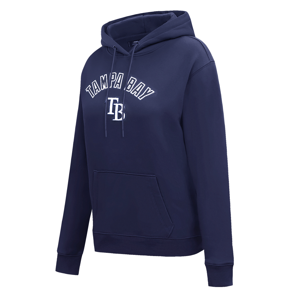 MLB TAMPA BAY RAYS CLASSIC WOMEN'S FLEECE PULLOVER HOODIE (MIDNIGHT NAVY)