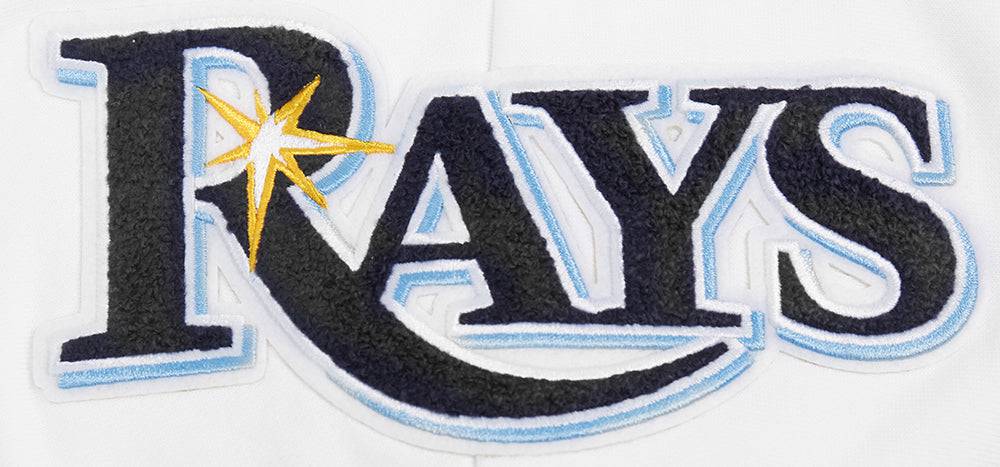 MLB TAMPA BAY RAYS SUDADERA CLÁSICA CON CAPUCHA DE POLAR PARA MUJER (BLANCO)