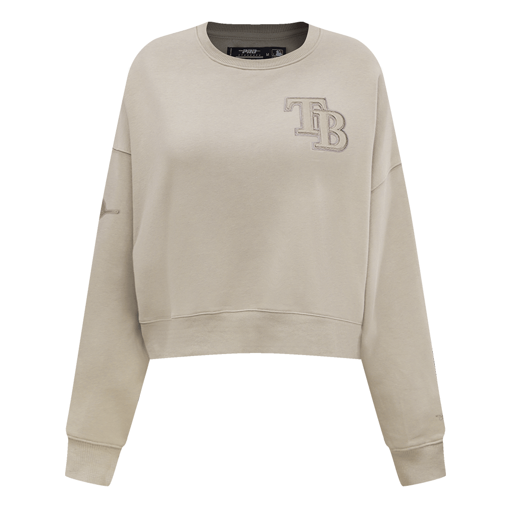 MLB TAMPA BAY RAYS NEUTRAL WOMEN'S CREWNECK (TAUPE)