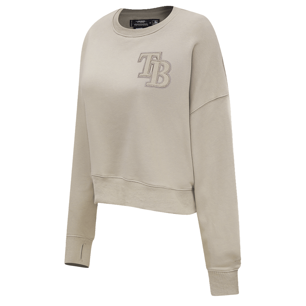 MLB TAMPA BAY RAYS NEUTRAL WOMEN'S CREWNECK (TAUPE)