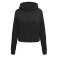 MLB TAMPA BAY RAYS NEUTRAL WOMEN'S CROPPED PULLOVER HOODIE (BLACK)