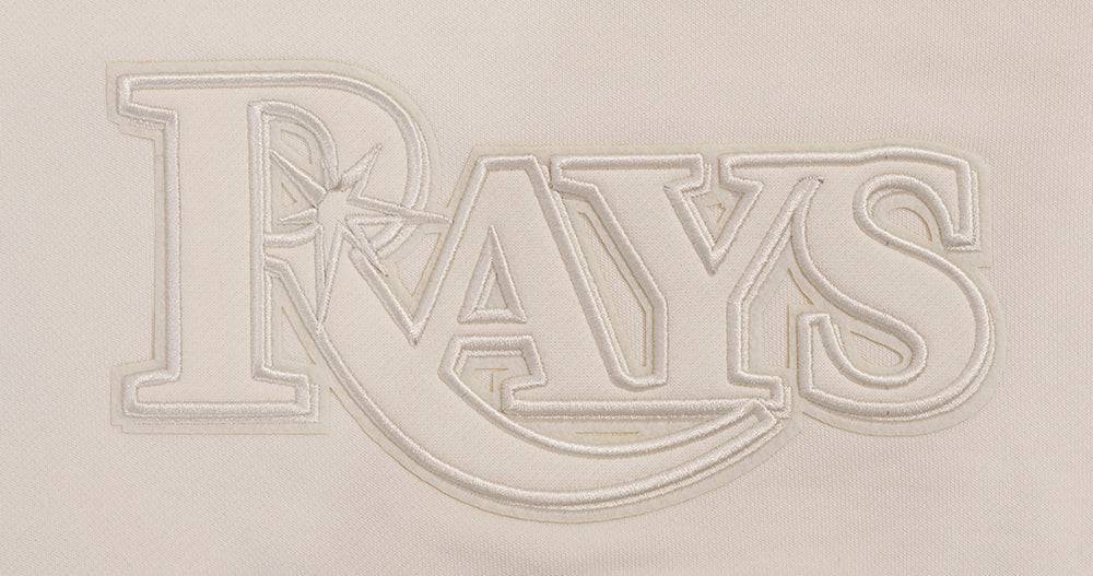 MLB TAMPA BAY RAYS NEUTRAL WOMEN'S CROPPED PULLOVER HOODIE (EGGSHELL)