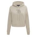 MLB TAMPA BAY RAYS SUDADERA CORTA CON CAPUCHA NEUTRA PARA MUJER (BEIGE)