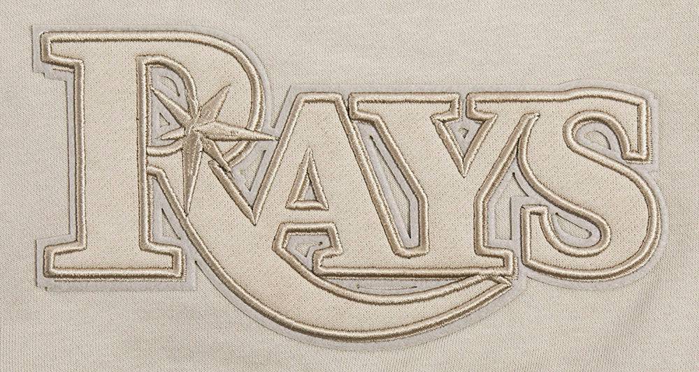 MLB TAMPA BAY RAYS SUDADERA CORTA CON CAPUCHA NEUTRA PARA MUJER (BEIGE)