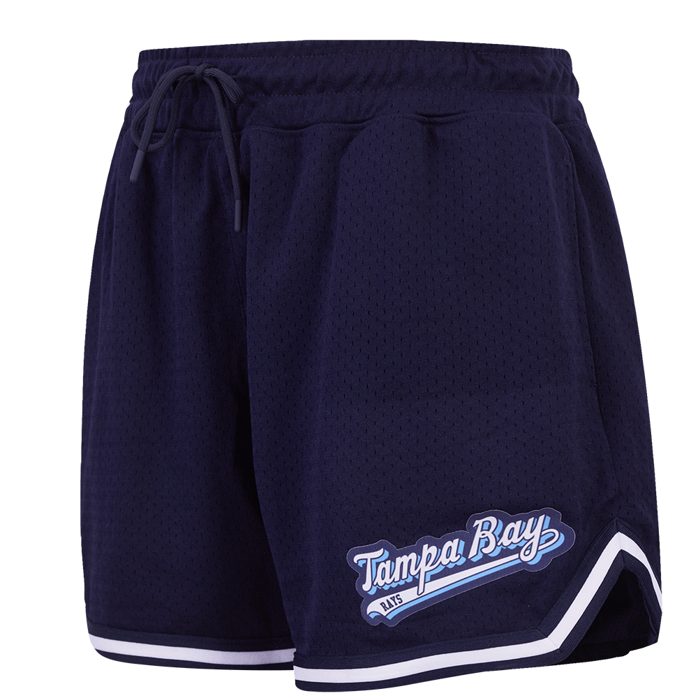 MLB TAMPA BAY RAYS SCRIPT TAIL WOMEN'S MESH TAPE SHORT (MIDNIGHT NAVY)