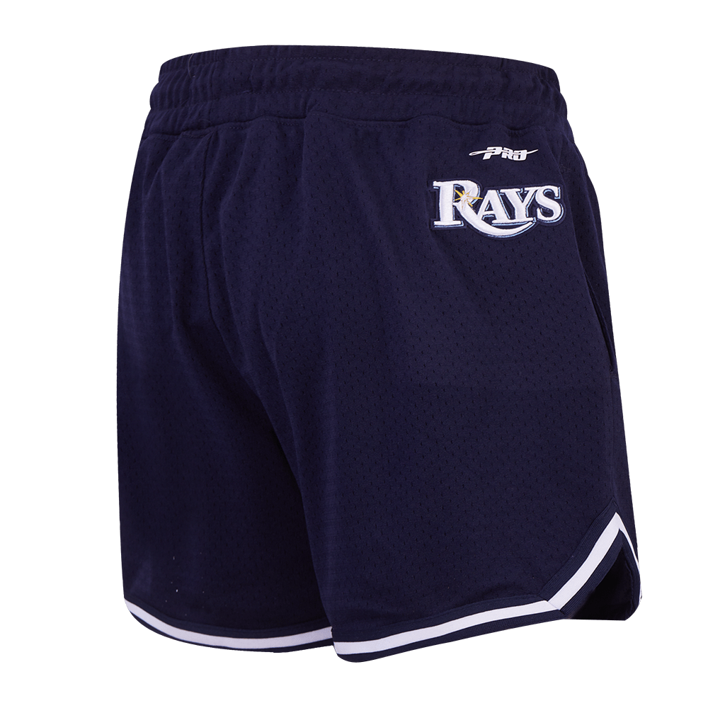 MLB TAMPA BAY RAYS SCRIPT TAIL WOMEN'S MESH TAPE SHORT (MIDNIGHT NAVY)