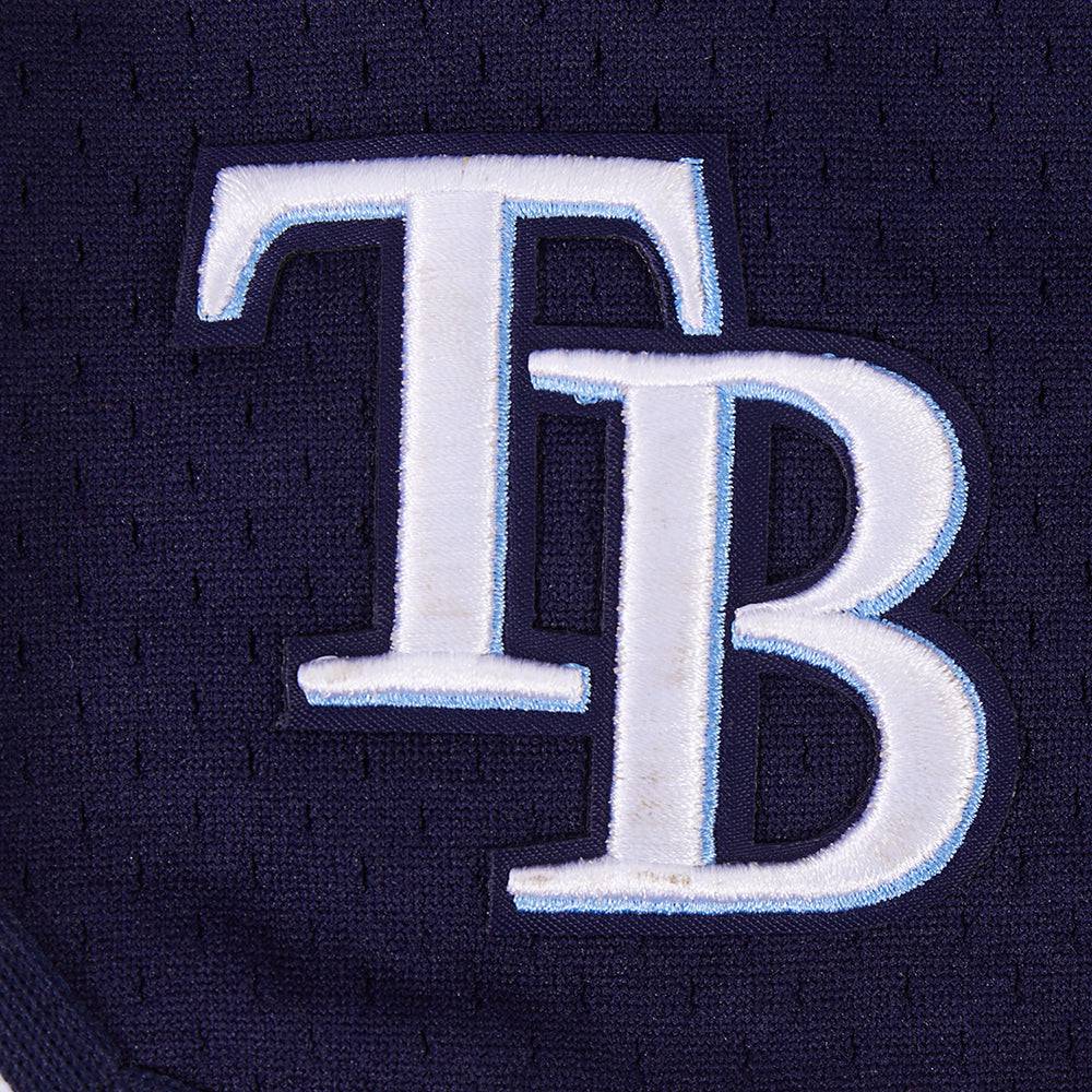 MLB TAMPA BAY RAYS SCRIPT TAIL WOMEN'S MESH TAPE SHORT (MIDNIGHT NAVY)