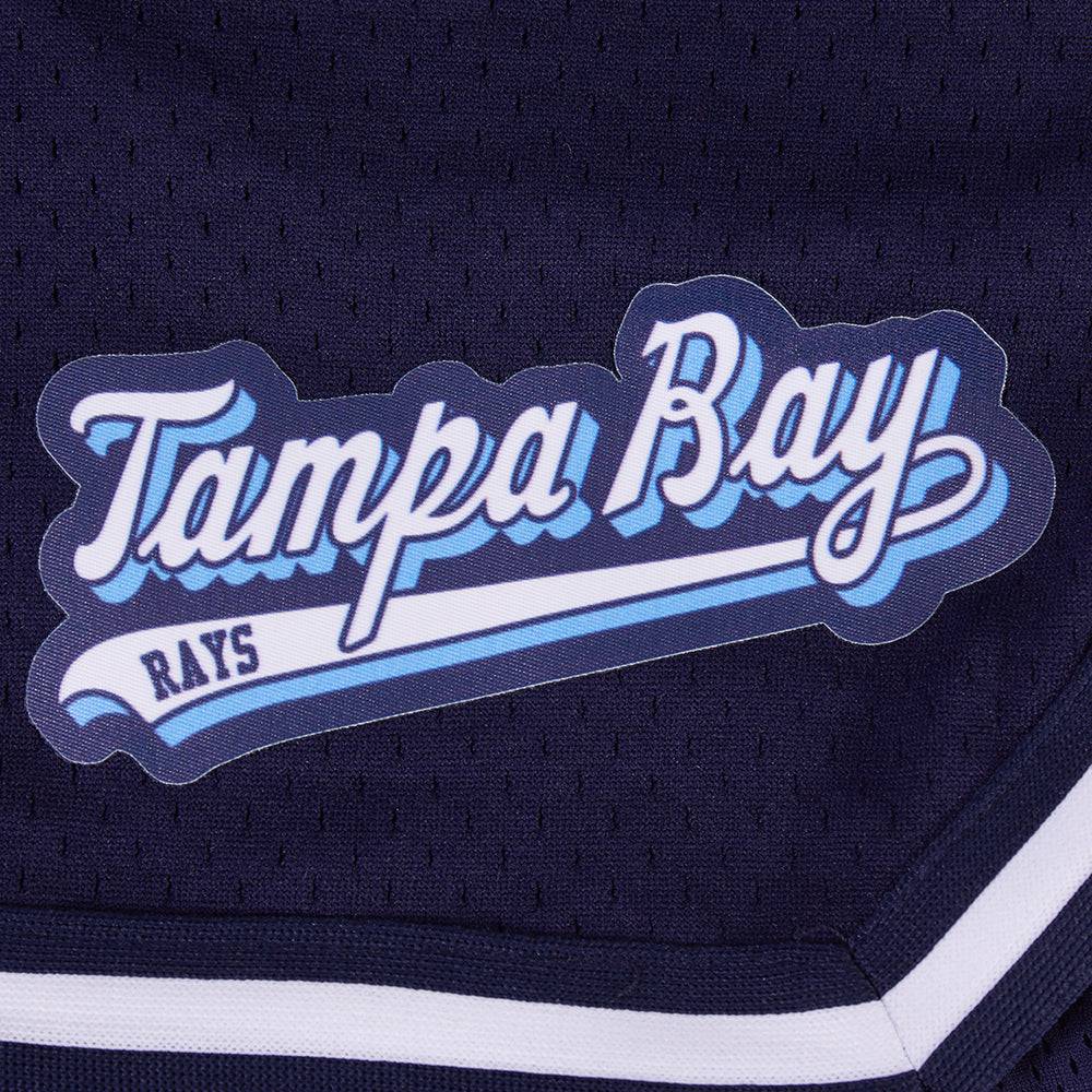 MLB TAMPA BAY RAYS SCRIPT TAIL WOMEN'S MESH TAPE SHORT (MIDNIGHT NAVY)