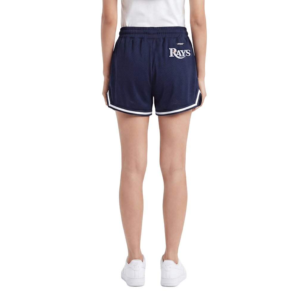 MLB TAMPA BAY RAYS SCRIPT TAIL WOMEN'S MESH TAPE SHORT (MIDNIGHT NAVY)