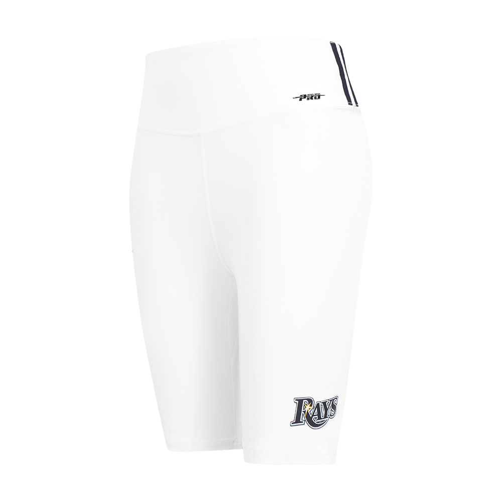 PANTALÓN CORTO CICLISTA CLÁSICO DE ALGODÓN PARA MUJER MLB TAMPA BAY RAYS (BLANCO)