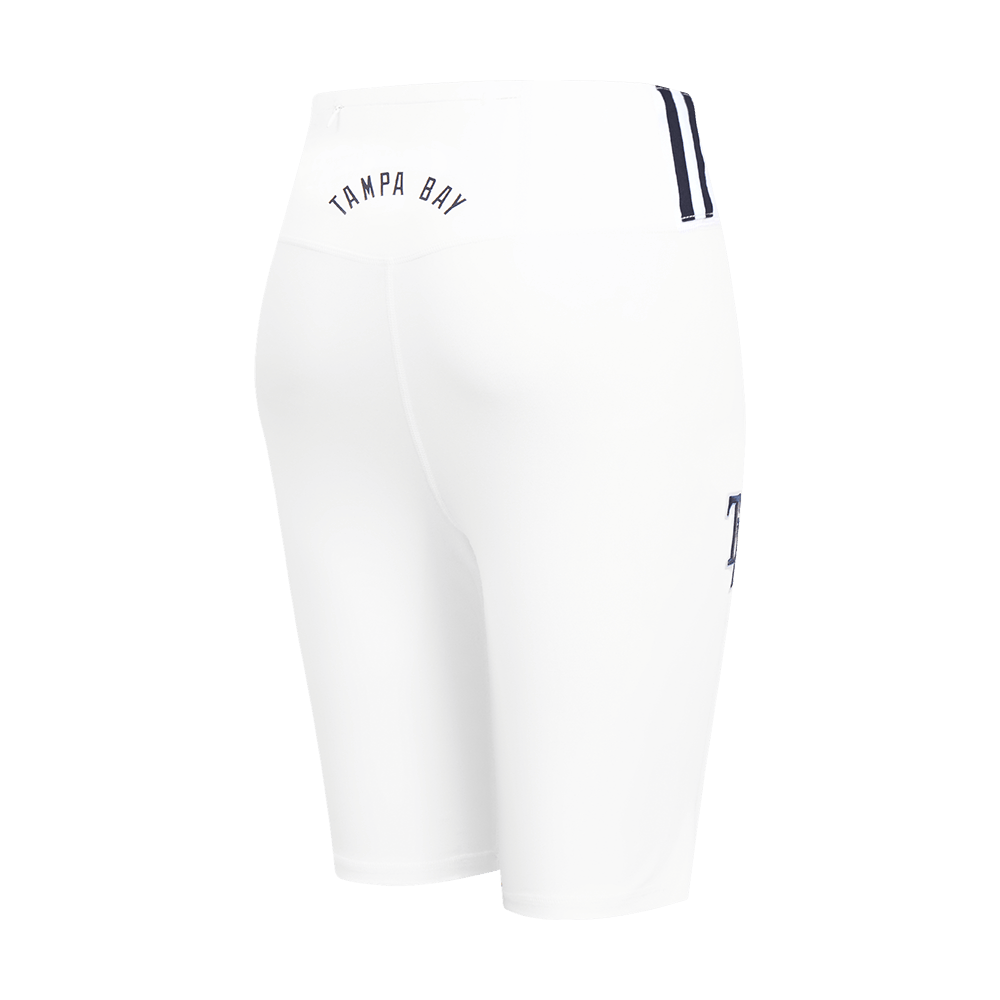 PANTALÓN CORTO CICLISTA CLÁSICO DE ALGODÓN PARA MUJER MLB TAMPA BAY RAYS (BLANCO)