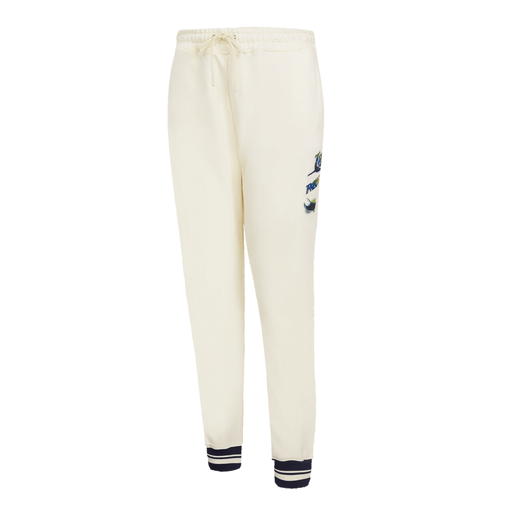 MLB TAMPA BAY RAYS RETRO CLASSIC WOMEN'S RIB SWEATPANT (EGGSHELL/ MIDNIGHT NAVY)