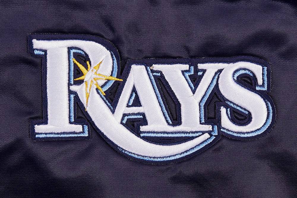 MLB TAMPA BAY RAYS SCRIPT TAIL WOMEN'S SATIN JACKET (MIDNIGHT NAVY)