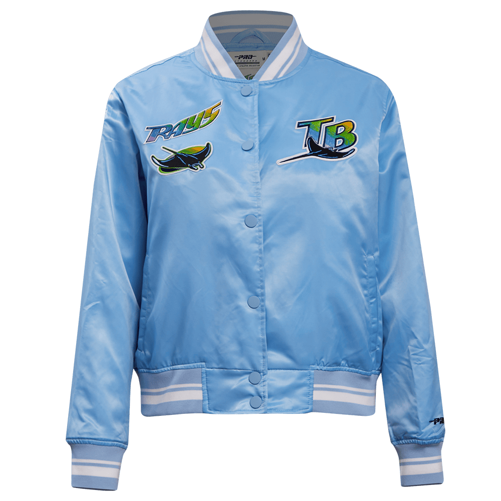 MLB TAMPA BAY RAYS RETRO CLASSIC WOMEN'S RIB SATIN JACKET (UNIVERSITY BLUE)