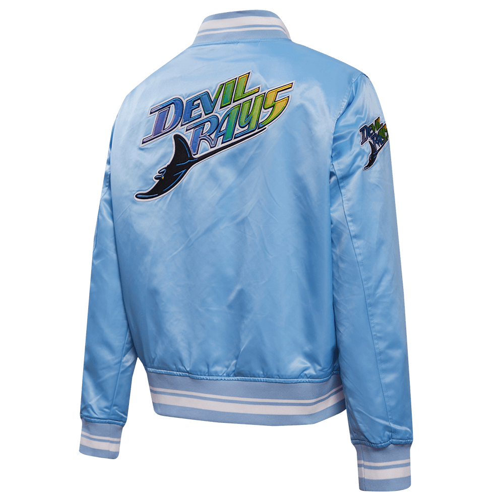 MLB TAMPA BAY RAYS RETRO CLASSIC WOMEN'S RIB SATIN JACKET (UNIVERSITY BLUE)