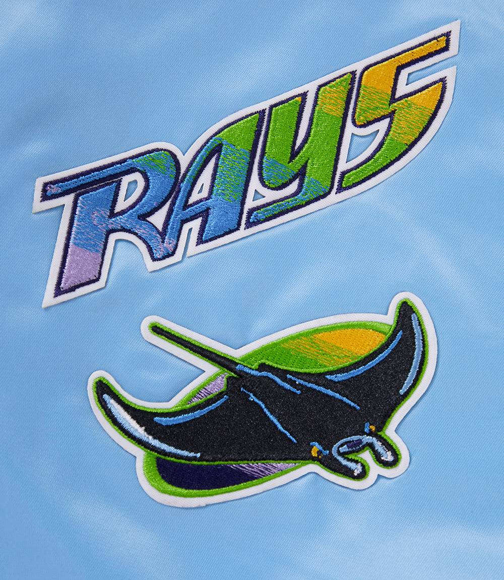 MLB TAMPA BAY RAYS RETRO CLASSIC WOMEN'S RIB SATIN JACKET (UNIVERSITY BLUE)